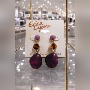 Women's three beaded drop earrings